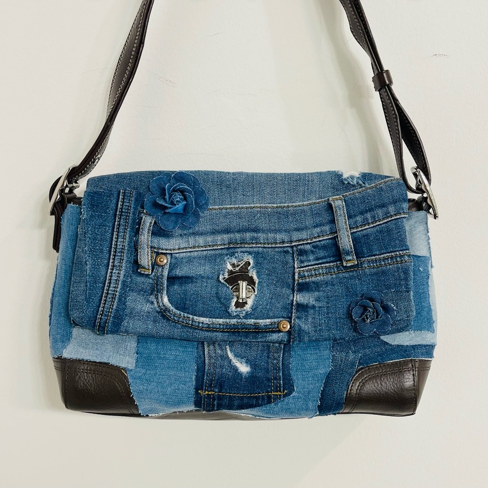 One of a Kind Coach Bag- Upcycled Denim Shoulder Bag